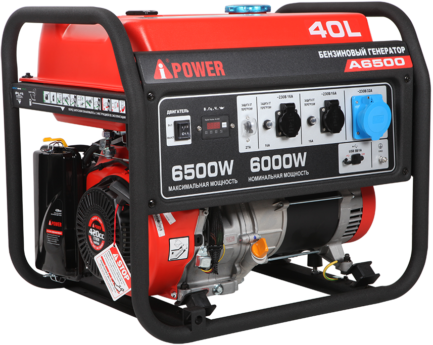 Портативный бензиновый генератор A-iPower A6500