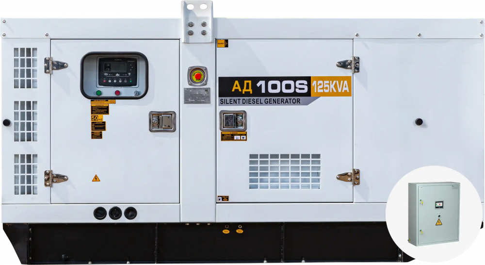 Дизельный генератор EcoPower АД100-T400eco в кожухе с АВР