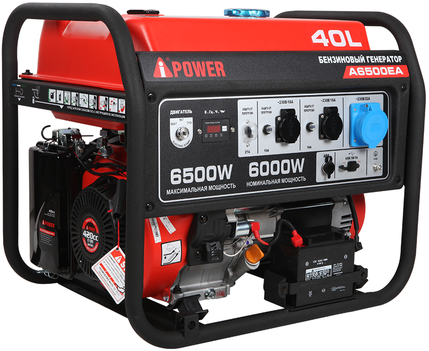 Портативный бензиновый генератор A-iPower A6500EA